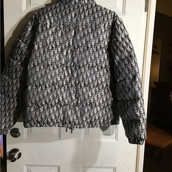 Mens Monogram Dior puffer jacket/silver technical - Picture 2 of 5